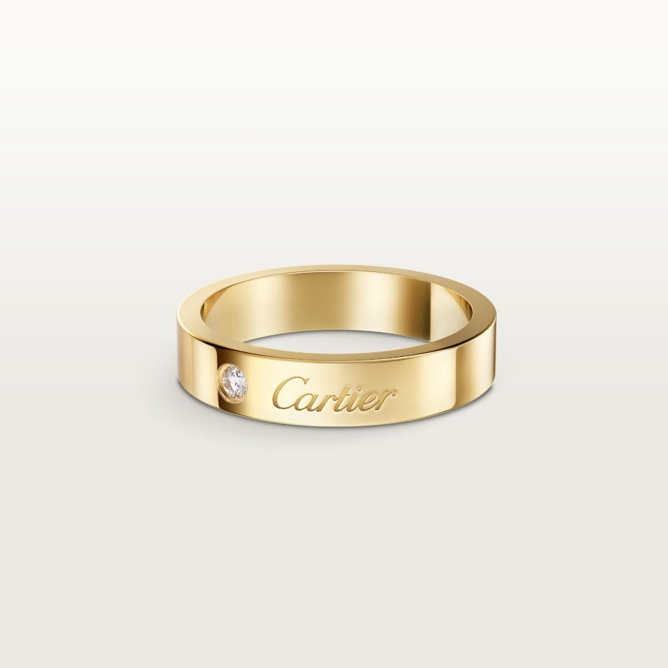 Home High Version Sier Signature Square Round Engagement Wedding Couple Ring - Square-cut solitaire [Golden Color] / No. 5 MegaBDM