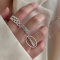 Women's Korean Style Simple Irregular Sterling Sier Rings - 8244 MegaBDM
