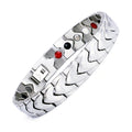 Men's Heart-shaped Titanium Steel Magnet Couple Popular Bracelet - Steel color MegaBDM