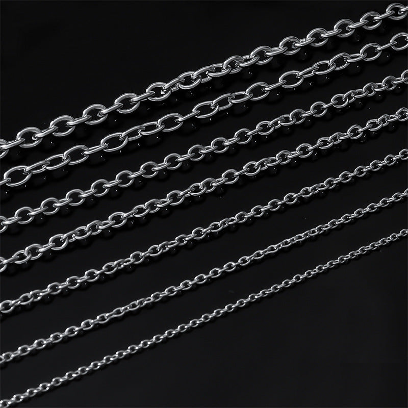 Women's Stainless Steel Cross Chain Titanium Fashion Necklace - 3.5MM / 65cm MegaBDM
