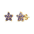 Sier Needle Color Flower Diamond Petite Female Creative Fashion Simple Rings - Purple Zircon MegaBDM