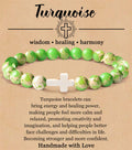 Women's & Men's Pink Zebra Tiger Eye Cross Malachite Elastic Bracelets - Cross Green Shoushan with Card MegaBDM