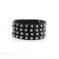 Fashion Twist Leather Cool Punk Rock Bracelet - Black MegaBDM