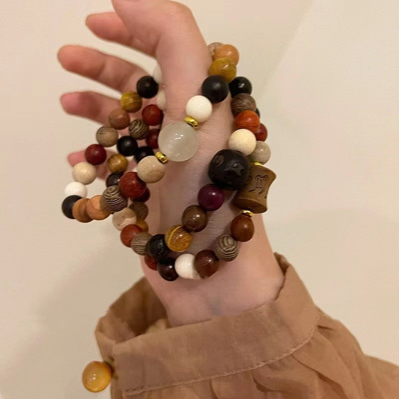 Women's Chinese Style Root Wooden Beaded Retro Bracelets MegaBDM