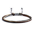 Coast Style Twin Creative Wax Line Hand Weaving Bracelet - Brown Gray Knot MegaBDM
