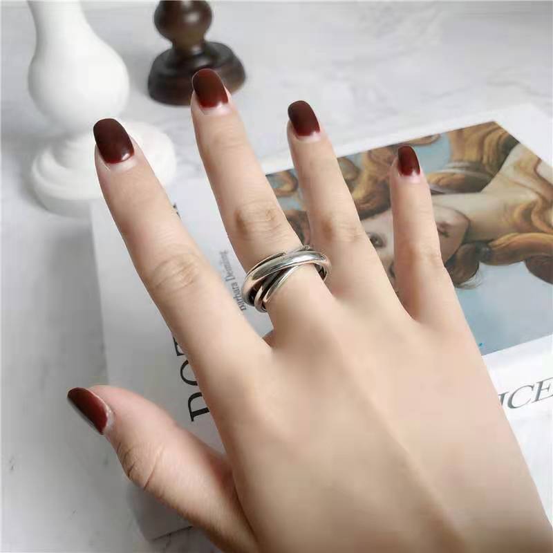 Women's & Men's Punk Heavy Wide Face Abstract Art Open Distressed Street Tide Ring - Staggered Ring 18 / Adjustable Opening MegaBDM