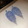 Women's Sier Diamond Tassel Light Luxury High-grade Simple Rings - 21# Silver Needle-Blue MegaBDM