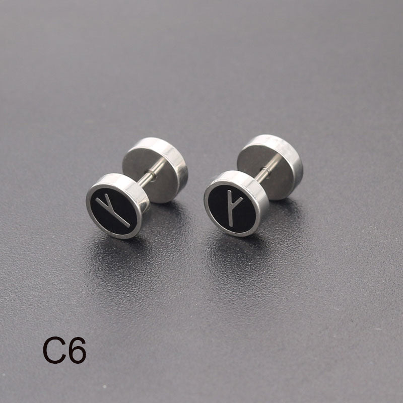 Bilateral Epoxy Titanium Steel Ear Drip Bone Fake Extender Earrings - C6 (One) / Steel Color MegaBDM