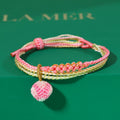 Festival Colorful Rope Ethnic Style Hand-woven Adult Small Sachet Carrying Bracelet - Sansheng Rope Peach Blossom Knot Zongzi [Pink]] MegaBDM