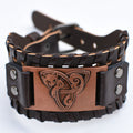 Men's Retro Viking Totem Leather Wolf Head Bear Claw Gossip Lucky Bracelet - 26 MegaBDM