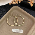Hoop Tide Ear Design Simple High Sense Earrings - 4337-3cm Gold Hoop Earrings MegaBDM