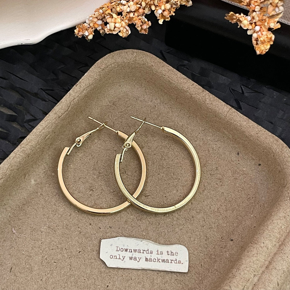Hoop Tide Ear Design Simple High Sense Earrings - 4337-3cm Gold Hoop Earrings MegaBDM