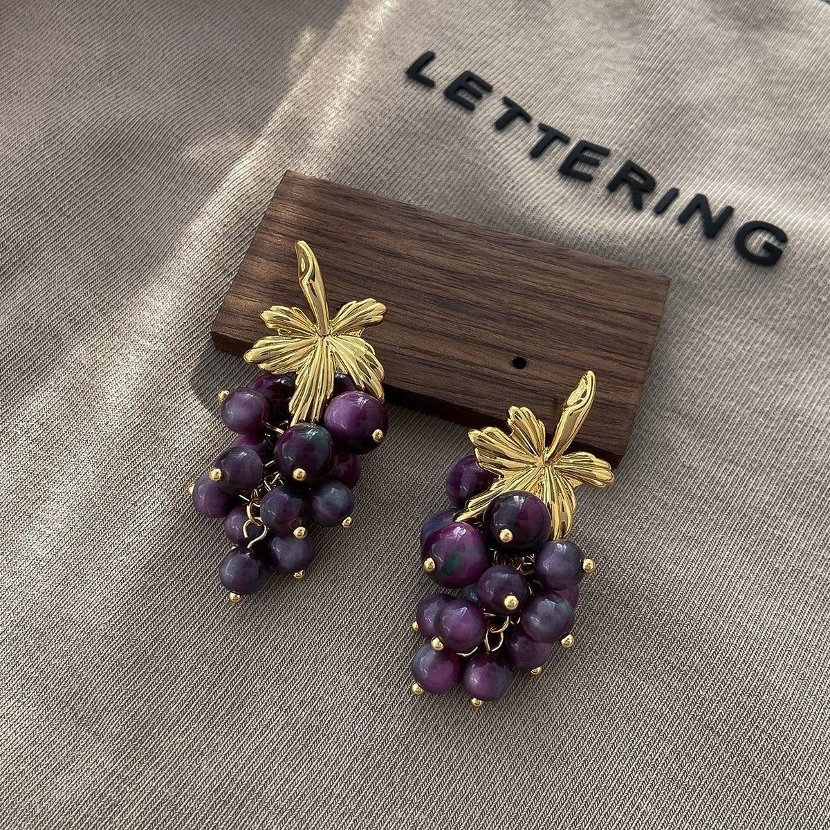 Women's Personality Fashion Trendy Light Luxury High-grade Earrings - 6# Silver Needle-Golden-Purple MegaBDM