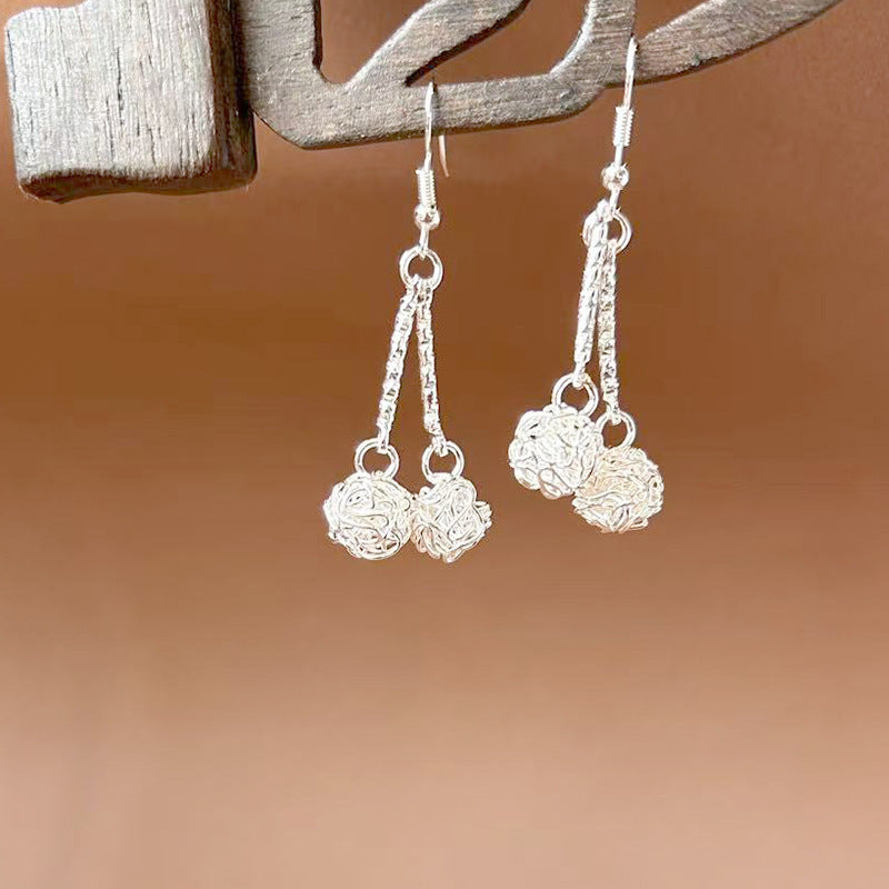 Sier Ethnic Style Peacock Retro Ear Hook Vintage Scenic Spot Earrings - 3010 MegaBDM