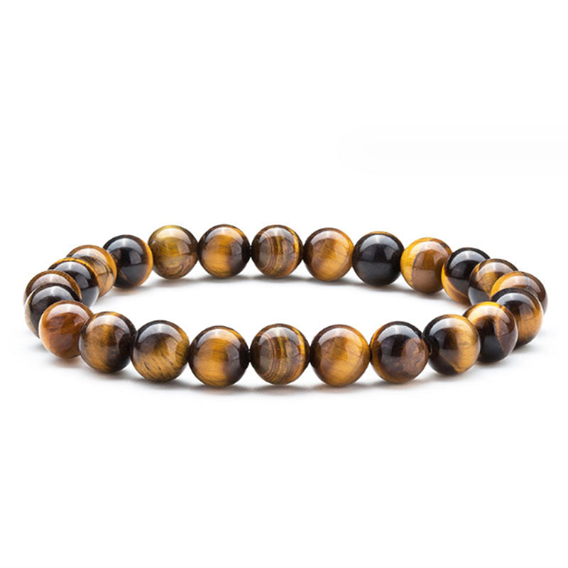 Natural Stone Elastic Tigereye White Turquoise Bracelet - 8mm113601 MegaBDM