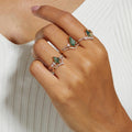 Affordable Luxury Fashion Sier Green Moss Stone Fresh Water Rings MegaBDM