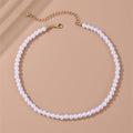 Fashion Elegant Perfect Circle Imitation Pearl Necklaces - NZ1969-6MM MegaBDM