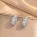 Simple Classic All Match Fashion Zircon Earrings - 252 Silver Water Drop Ear Studs MegaBDM