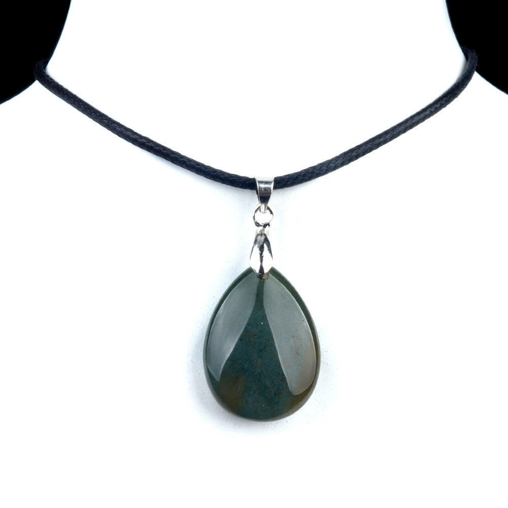 Amethyst Blue Pink Water Drop Face Pendants - Indian Agate MegaBDM