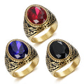 Men's Classic Fashion Trendy Diamond Gemstone Titanium Ring - Black / No. 7 MegaBDM