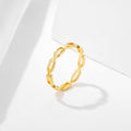 Laser Cut Hollow Titanium Steel Small Chain Female Ring - Gold / No. 10 MegaBDM