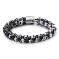 Men's Steel Skull Trendy Unique Stainless Ghost Bracelets - Sand Surface KB101005-BD / 18.5cm MegaBDM