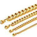 Men's Stainless Steel Hip Hop Six-sided Grinding Cuban Link Chain Titanium Necklaces MegaBDM