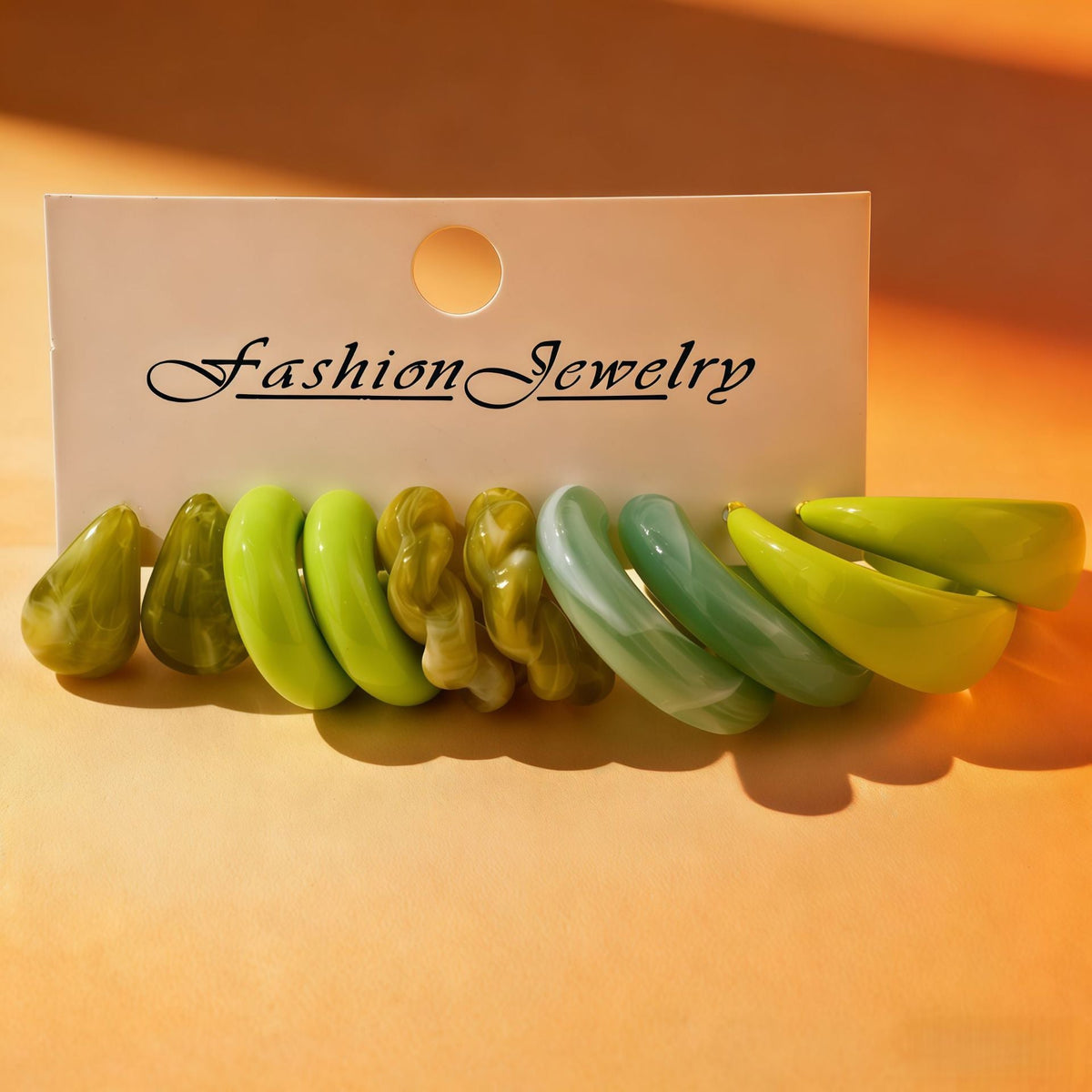 Korean Style Fashionable Simple Acrylic Shaped Light Luxury Earrings - Green MegaBDM
