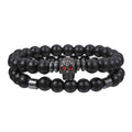 Men's Haematite Cross Beaded White Volcanic Stone Bracelets - ZJ10088 MegaBDM