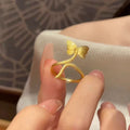 Women's Bow Tie Fashion Elegant Graceful Index Finger Light Luxury Minority Ring - Golden Butterfly MegaBDM