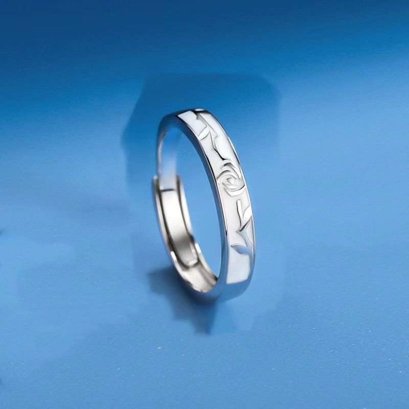 Little Prince Rose Couple Sier Niche For Girlfriends Birthday Gift Ring - [D332] Rose White MegaBDM