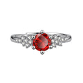 Angel Wings Green Copper Full Diamond Inlaid Optional Sweet Cool Rings - JZ-054-01-Red Diamond / Adjustable Opening MegaBDM