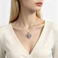 Sier Heart-shaped Lucky Tree Butterfly Female Summer Niche Necklaces MegaBDM