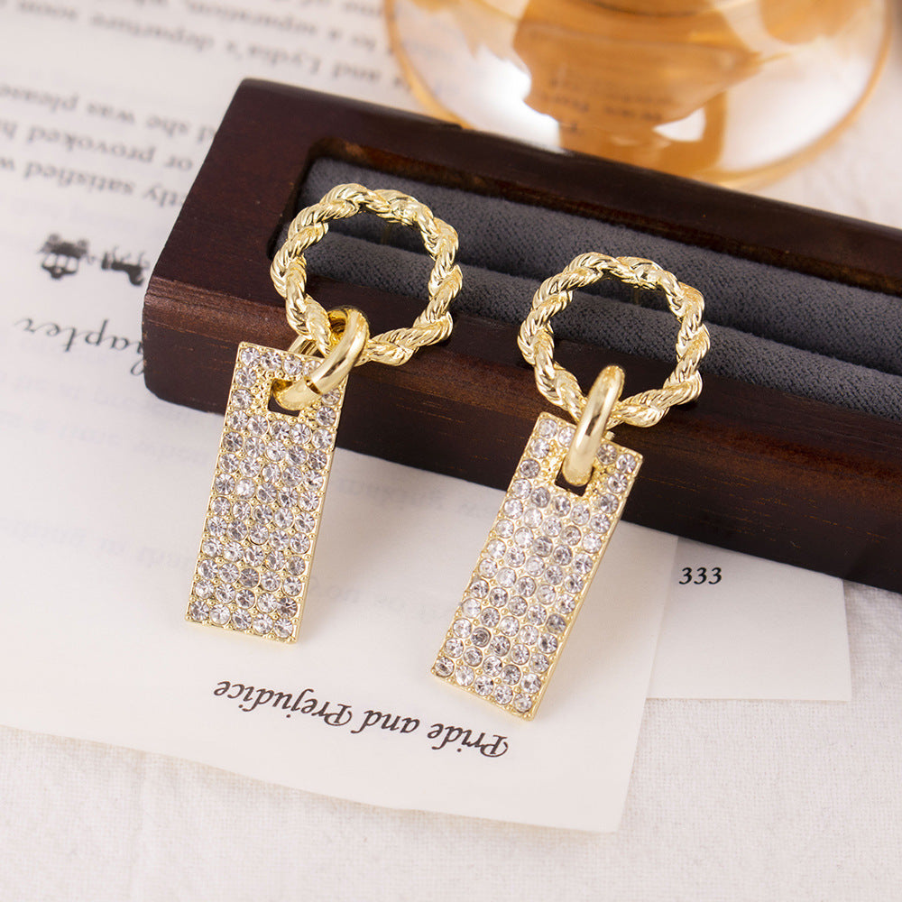 Elegant Zircon Butterfly Tassel Gentle Stylish Personality Stud Earrings - 48# Gold Geometric Twist Stud Earrings MegaBDM