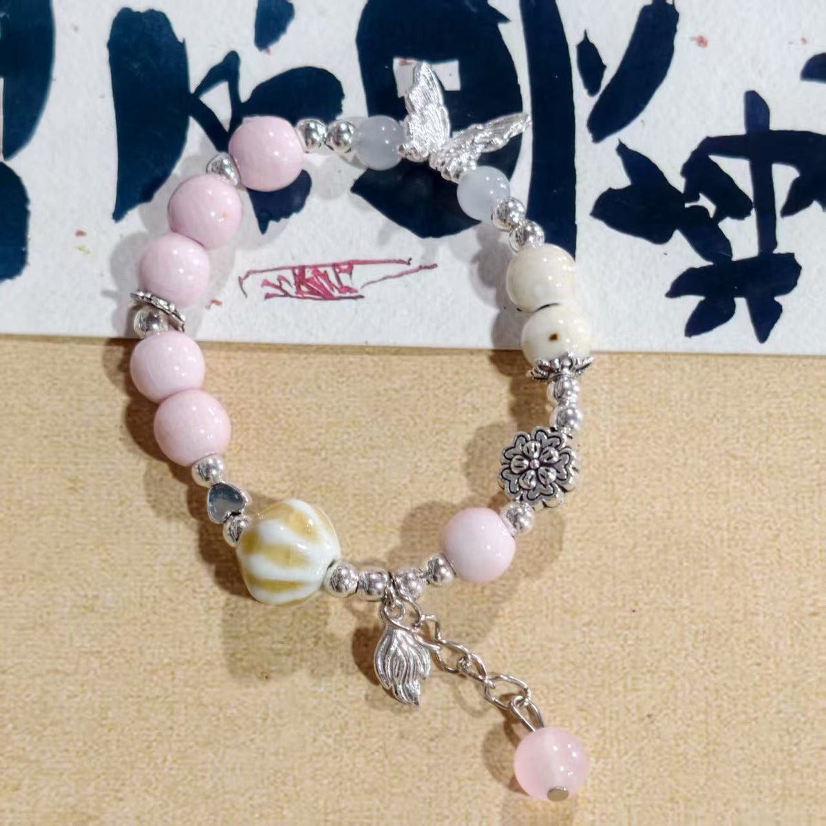 Artistic Handmade Ceramic Single Circle Ethnic Bracelet - Yu Nian C87 MegaBDM