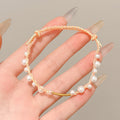 Small Gift Tassel Adjustable Red Rope Dragon Boat Festival Bracelet - 86# Yellow Large and Small Pearls MegaBDM