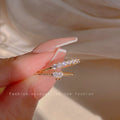 Female Niche Design Combination Sweet Cool Simple Ring - Love Row Diamond Ring MegaBDM
