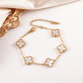 Popular High-quality Titanium Steel Clover Real Fritillary Bracelet - White Fritillary / 13mm MegaBDM