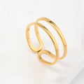 Titanium Steel Three-piece Design Niche Opening Adjustable Suit Rings - Gold (Opening H) / No. 8 MegaBDM
