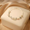 Women's & Men's Fresh Imitation Crystal Bead Good-looking Tassel Woven Hand Strap Bracelets - 3#S437 Flower Butterfly [Beige] MegaBDM