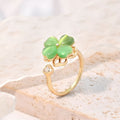 Live Broadcast Rotatable Green Clover Female Light Luxury Simplicity Necklace - [Green】 Rotating Four-Leaf Clover Ring MegaBDM