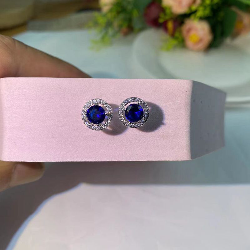 Fashion Ear Simple Round Female Fine Rings - Pointed Blue MegaBDM