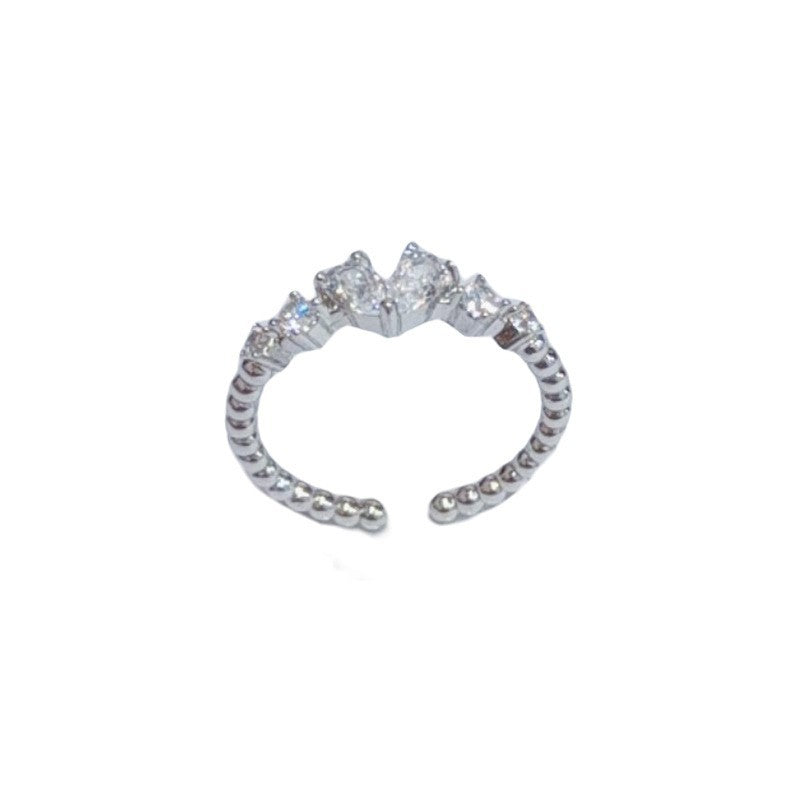 Sier Series Light Luxury Minority Zircon Female Fashion Ring MegaBDM