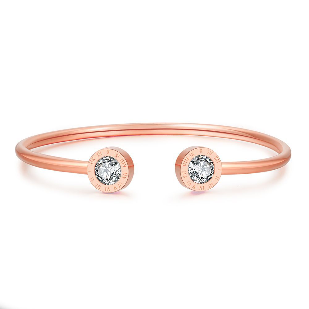 Men's Fashion Simple Titanium Steel Gold Plated Shaped Open Bracelets - ZJ6599 MegaBDM