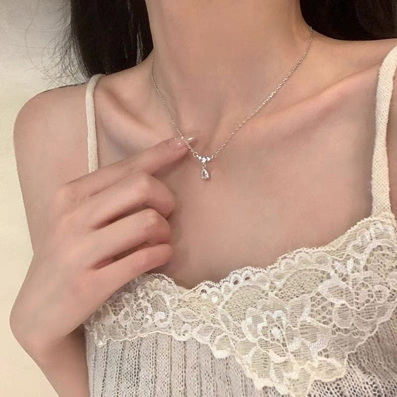 Women's Light Luxury Sier For Design High-grade Fur Fashion Necklaces - 2# [Water Drop Necklace]] MegaBDM