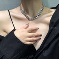 Women's & Men's Titanium Steel Thick Chain Hip Hop Disco Cuban For Trendy Necklace - A-0219--40CM MegaBDM