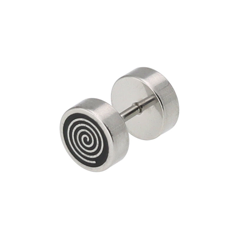 Bilateral Epoxy Titanium Steel Ear Drip Bone Fake Extender Earrings - C34 (One) / Black MegaBDM