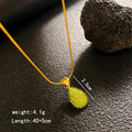 Women's Full Zirconium Drop Fashion Temperament Entry Lux Style Necklaces - Golden-Green Zirconium Water Drop Necklace MegaBDM