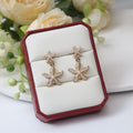 Diamond Butterfly Flower Pearl Graceful Fashionable Long Earrings - E2199 MegaBDM