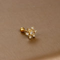 Steel Fine Rod Ear Micro Inlaid Earrings - Y20437 A- 9 Gold MegaBDM